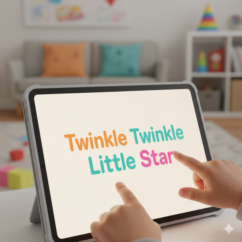Screenshot of animated text on a screen